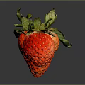 Fresh Red Strawberries With Green Leaves On Black Background With Reflections