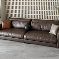 Leather double sofa 3d model