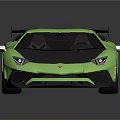 Green Supercar With Sleek Design Black Roof Red Wheels And Rear Spoiler