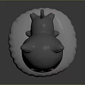 Cute Grey Cat Character With Pink Ears Cheeks And Closed Eyes On White Cushion