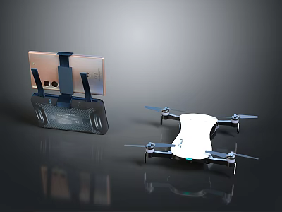 Modern Drone And Phone Holder Setup For Wireless Remote Control 3d model