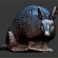 Unique Armadillo Sculpture With Blue Brown Detailed Texture Artistic Design