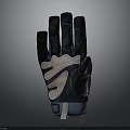 Black and White Leather Glove With Grip Design And Stitched Pattern For Daily Use