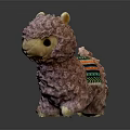 Cute Pink Alpaca Shaped Decorative Furniture With Colorful Blanket Design