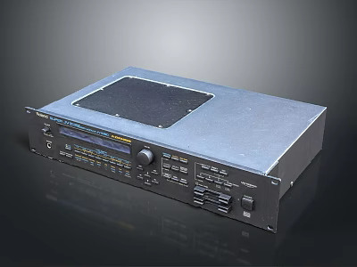 Home Electronic Device With Gray Casing Front Panel Control Buttons Knobs And Ports 3d model