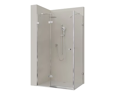 Modern Shower Sauna Enclosure Design With Glass Door Metal Frame And Handheld Shower 3d model