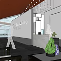 Indiabulls Group Reception Area with Orange Ceiling White Walls Front Desk Plants and Pendant Lights