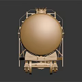 Detailed Golden Oil Tanker Model With Wheels Ladder And Reflective Surface