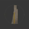 Sci Fi Industrial Scene Component Metal Door With Brick Frame Yellow Warning Stripes Horizontal Grooves