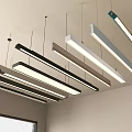 Sleek Linear Pendant Lights With Various Colors Hanging On Ceiling For Modern Interior Design