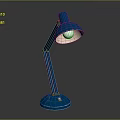 Blue Modern Table Lamp With Adjustable Arm And Round Base White Shade For Home Office