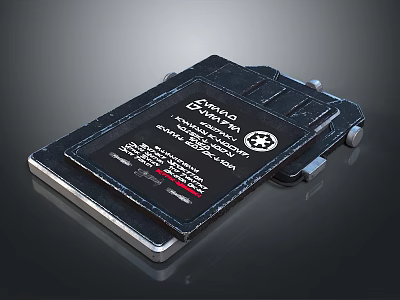 Star Wars Themed Moto Data System Access Card for Computer Devices with Black Design 3d model