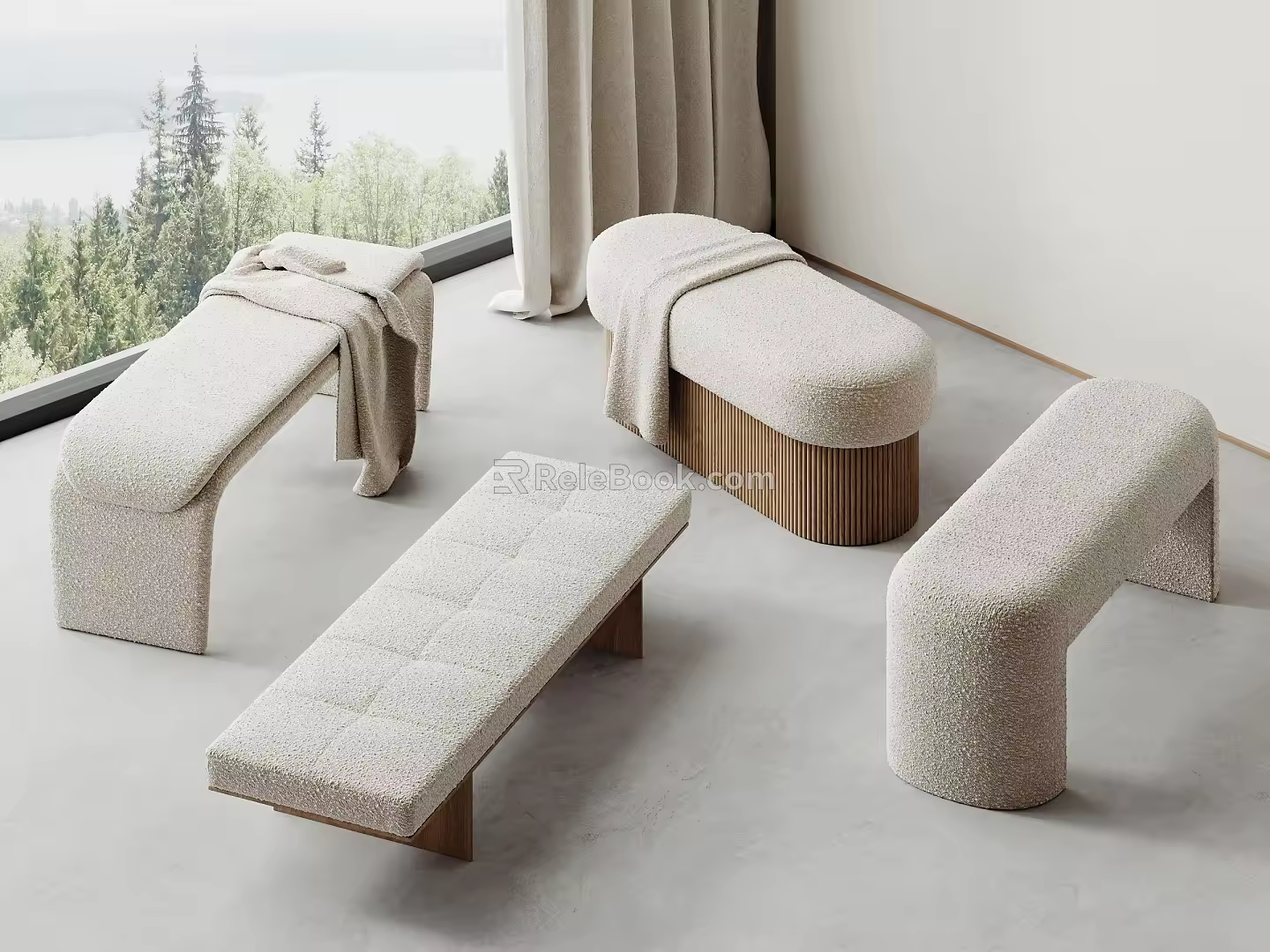 stool sofa stool bench 3d model