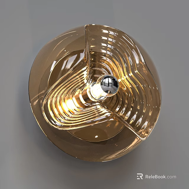 Golden Spiral Design Glass Wall Light With Modern Elegant Style And Warm Glow Effect 3d model 