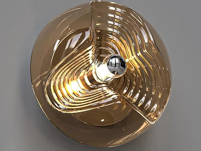 Golden Spiral Design Glass Wall Light With Modern Elegant Style And Warm Glow Effect 3d model