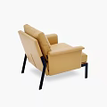 Modern Single Sofa Design With Beige Upholstery And Black Metal Legs