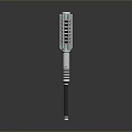 Futuristic Long Rod Weapon With Silver Blue Accents And Carbon Fiber Grip