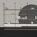 Nordic Style Cream Decoration Bookshelf Hanging Rack Storage Rack Display Rack Solid Wood Wall Hanging Bookshelf Italian Style Metal Bookshelf 3d model