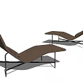 Modern Brown Leather Lounge Chair With Black Metal Frame And Sleek Design
