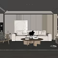 Modern Living Room Sofa Lazy Sofa Floor Lamp Ornaments 3d model