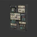 Metal Electronic Control Panel With Various Electrical Components Buttons And Wiring Terminals 3d model