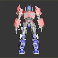 3D Rendered Robot Character With Mechanical Red Blue Design And Detailed Metallic Parts