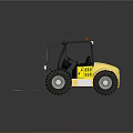 Yellow Forklift Vehicle with Front Forks Steering Wheel Seat and Safety Seat Belt