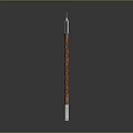 Double Bladed Axe With Metal Head And Textured Wooden Handle Design