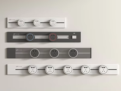 Variety of Modern Socket Strips With Unique Designs 3d model