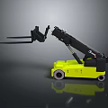 Yellow Black Industrial Forklift With Hydraulic Lift Fork Attachment And Wheels