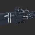 Modern Warship Model With Hull Number 1441 And Multiple Weapon Systems 3d model