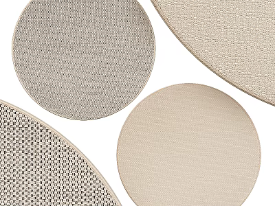 Soft Woven Round Rugs In Neutral Tones With Textured Patterns For Home Decor 3d model