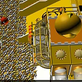 Yellow Duck Themed Amusement Play Equipment With Slide Ball Pit And Colorful Balls