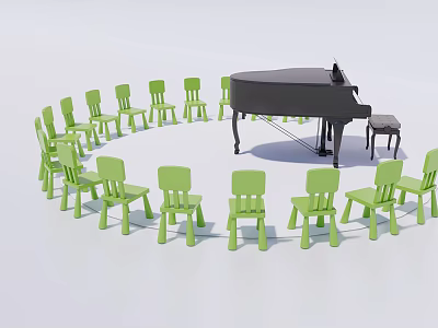 Modern Children's Chair Children's Chair Piano 3d model
