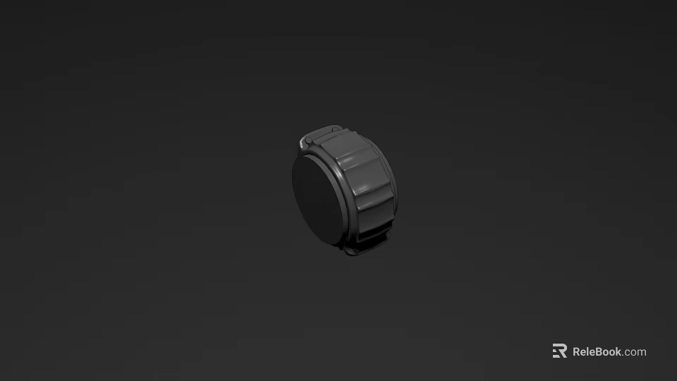 Black Circular Weapon Cover Component For Tactical Military Gear Design 3d model 