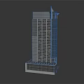 Modern High Rise Residential Building With Glass Curtain Walls Multiple Floors And Podium Base