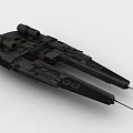 Detailed Black Spaceship Model with Futuristic Aerospace Design and Science Fiction Elements