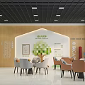 Classroom Interior Design With Wooden Walls Green Decor Tree Art And Study Tables