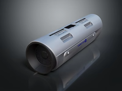 TINTON LIFE Silver Cylindrical Decorative Ornament Set with Modern Design and Hollow Details 3d model