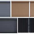 Modern Roller Shutters In Gray Brown And Black With Slatted Design Styles 3d model