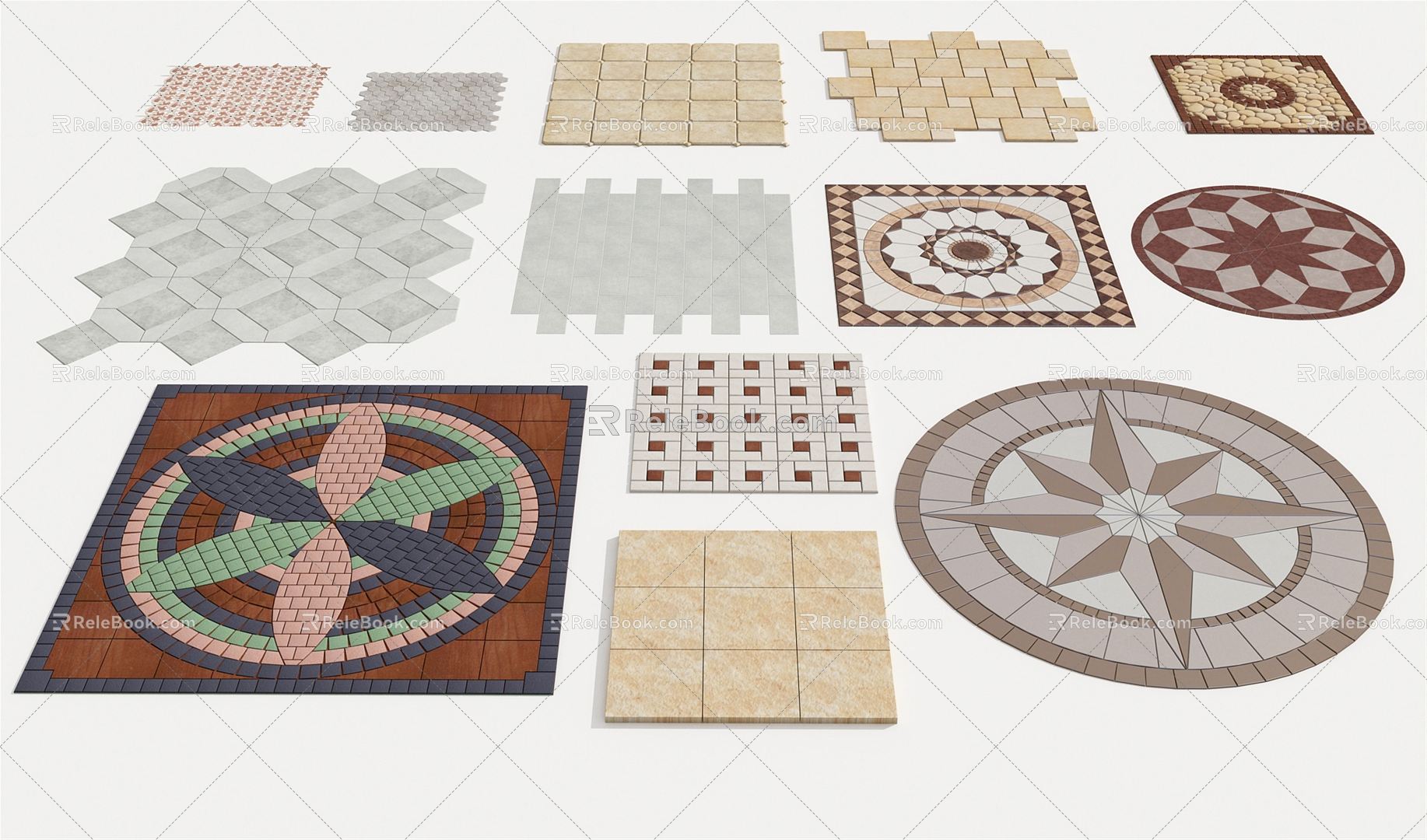 Floor tile carpet 3d model