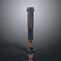 Tactical Black Cylindrical Weapon With Spring Mechanism And Orange Base Section 3d model