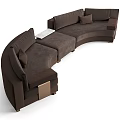 Curved Dark Brown Sectional Sofa with Modern Design Comfortable Cushions and Sturdy Legs