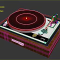 Vintage Thorens Turntable With Wooden Base Black Platter And Silver Parts For Home Audio