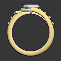 Elegant Gold Ring With Sparkling Diamond Inlaid Design And Shiny Accents
