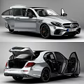 Silver Mercedes AMG Sedan With Sporty Exterior And Black Alloy Wheels