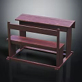 Dark Brown Wooden Furniture Set With Simple Table And Matching Bench For Home