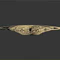 Golden Star Shaped Decorative Ornament With Intricate Filigree Design And Central Round Accent
