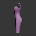Modern Women's Purple Sleeveless Fitted Dress With Elegant Neckline Design