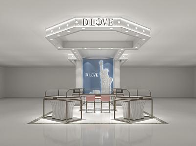 Light Luxury Jewelry Store 3d model